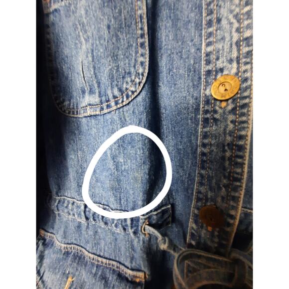 Denim & Co blue jean button down tie at the waist jacket 2X - Picture 8 of 10